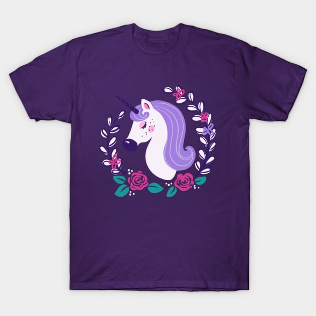 Purple Unicorn T-Shirt by Alexandra Franzese